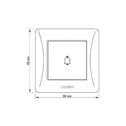 BINERA чорний графіт Клавіша дзвінка внутрішня Videx Житомир - фото 2