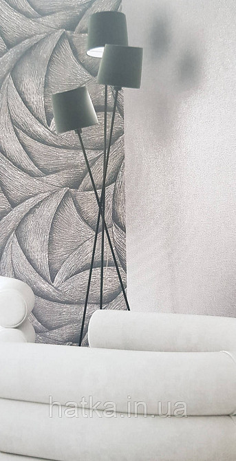 Шпалери вінілові на флізеліні Ritus Marburg метрові однотонні структурні сірі Київ - фото 1