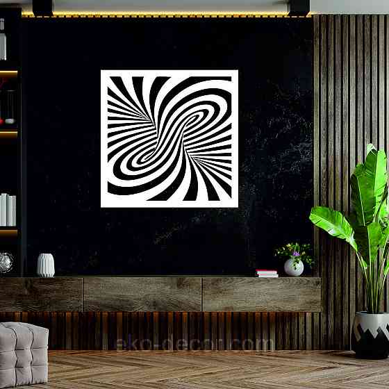 Декоративне настінне Панно «Ілюзія», Декор на стіну 90*90 см, Білий Київ