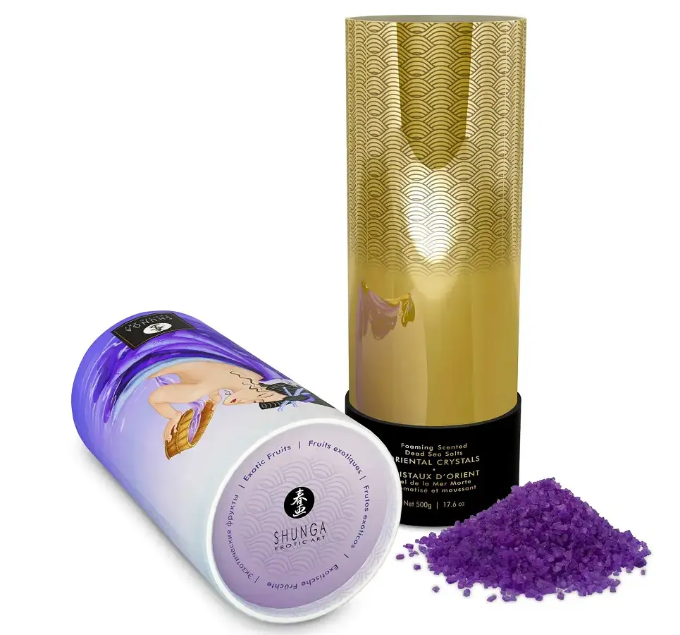 Пенящаяся соль для ванны Shunga Dead Sea salt Oriental Crystals — Exotic Fruits (500 г) Львов - изображение 4