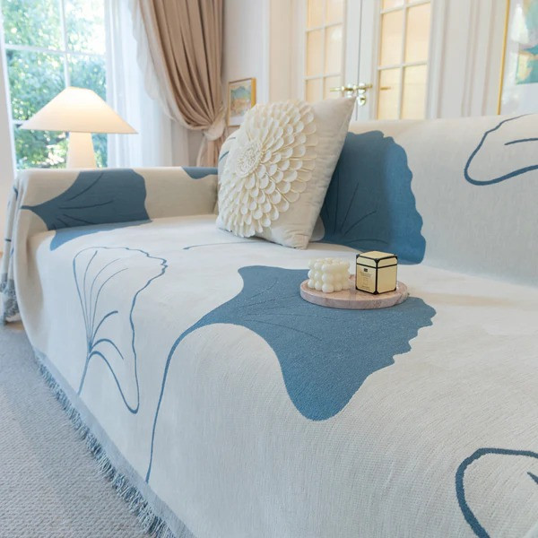 Плед покрывало на диван или кровать,чехол накидка 180х230 см для мягкой мебели синий с белым Каменец-Подольский - изображение 5