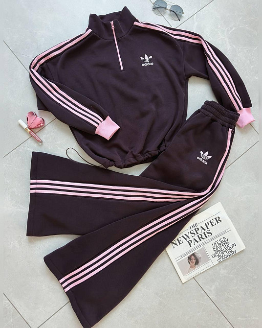 Женский теплый прогулочный костюм двойка с лампасами трехнить на флисе 48/52 Одесса - изображение 10