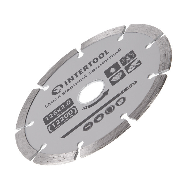 Диск отрезной сегментный алмазный, 125 мм, 16-18%, 12200 об/мин INTERTOOL CT-1002 Киев - изображение 3
