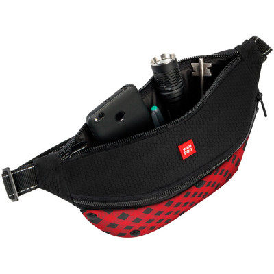 Поясная сумка-бананка для собак WAUDOG Textile "Шотландка красная" 33х17х10 см (5694) Винница - изображение 2