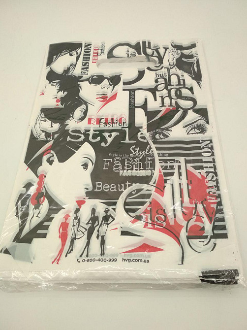 Пакети з вирубаною ручкою (20*30) "Газета Style " (100 шт.) Харків - фото 3