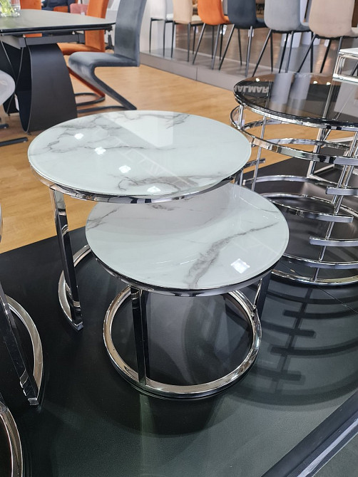 Журнальний столик ATLANTA B II  білий ефект мармуру/хром (к-кт) Киев - изображение 2