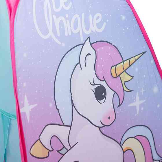 Намет дитячий 80×80×100 см ігровий намет для дівчаток вуличний з єдинорогом Рожевий HP-S-2ND Коломыя