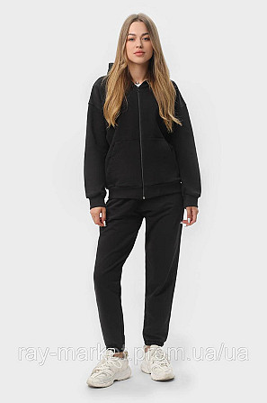 Костюм жіночий худі на блискавці та штани чорний RAY PREMIUM LOOSE U0809 (U0809W-Black) 3XL Київ - фото 1