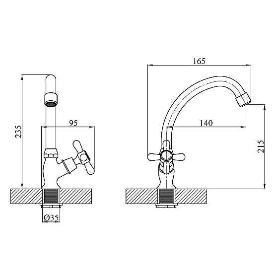 Кран на одну воду Agua Toledo - C091 Київ
