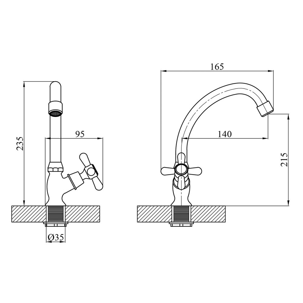 Кран на одну воду Agua Toledo - C091 Київ - фото 2