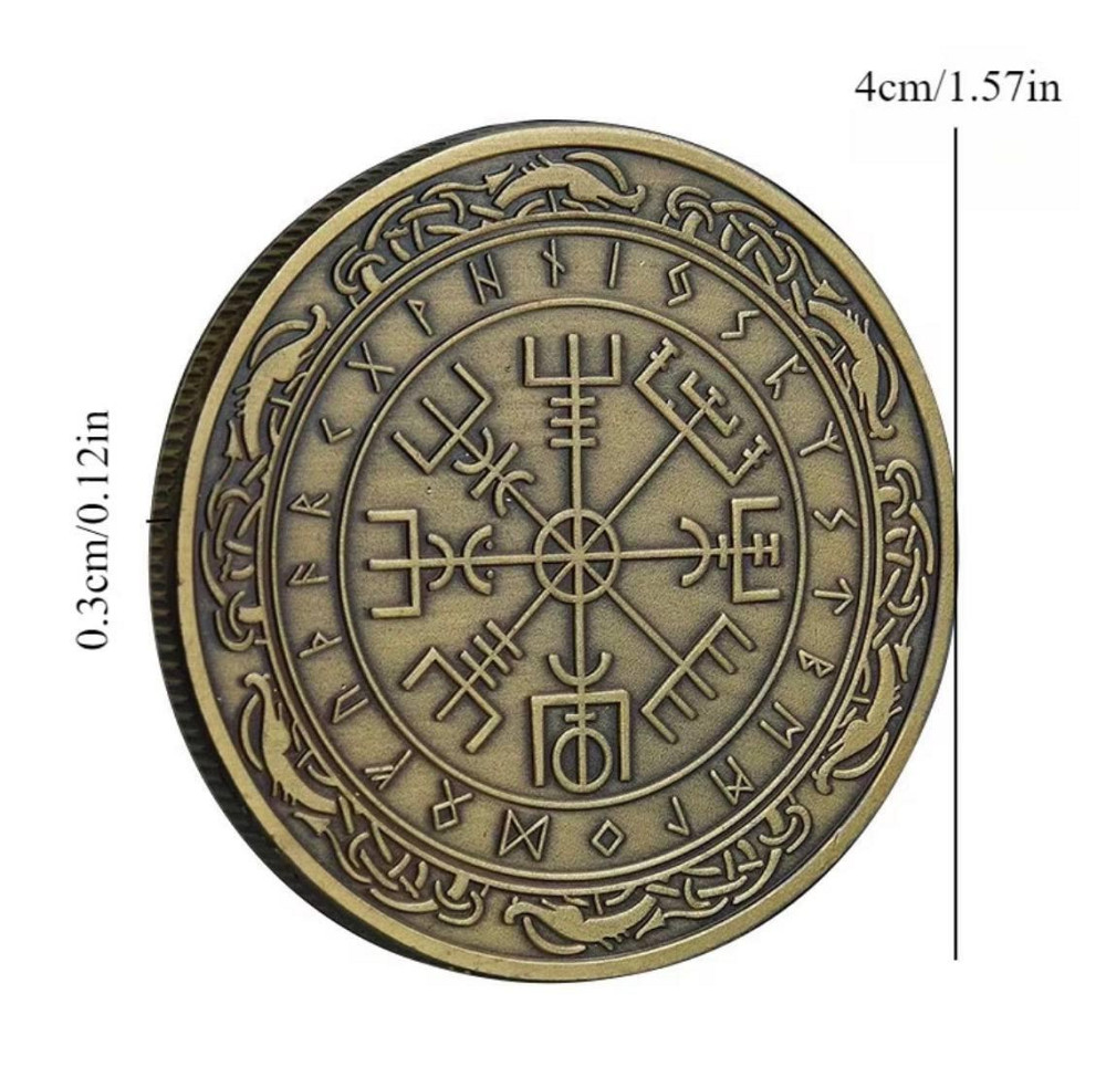 Монета Вегвізір компас вікінгів руни амулет шлях і захист скандинавський символ Київ - фото 4