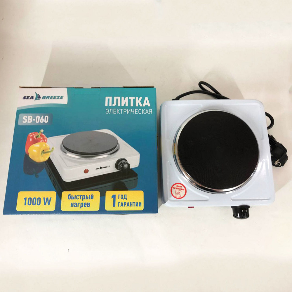 Переносна електрична плита Sea Breeze SB-060 белая, Дискова плита для дому Портативна електро FU-33 Івано-Франківськ - фото 7