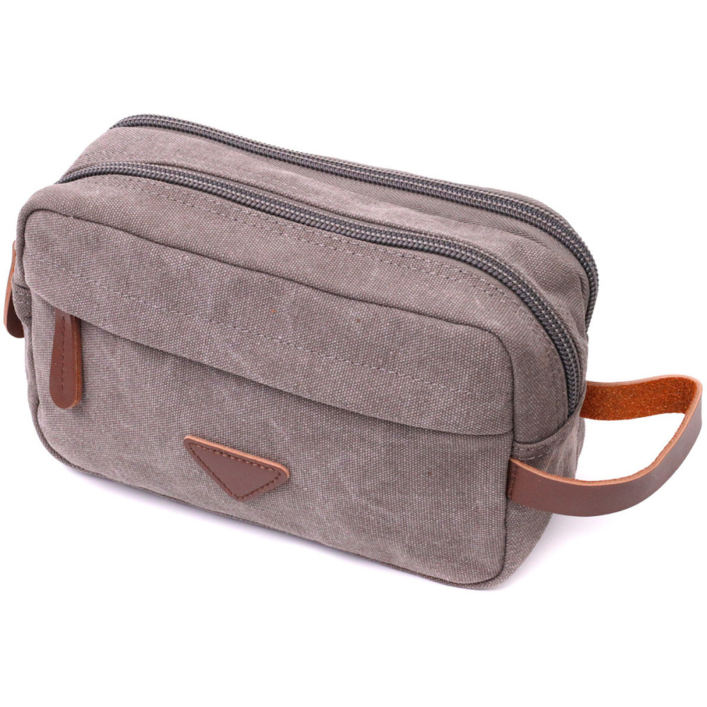 Удобная мужская барсетка на два отделения из качественного текстиля Vintage 22230 Серый Киев - изображение 10