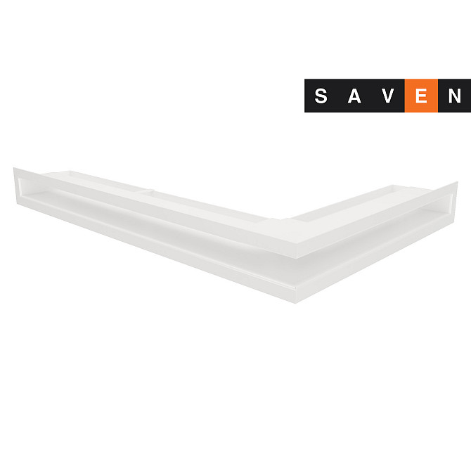 Вентиляційна решітка для каміна кутова ліва SAVEN Loft Angle 60х400х600 біла Львів - фото 1
