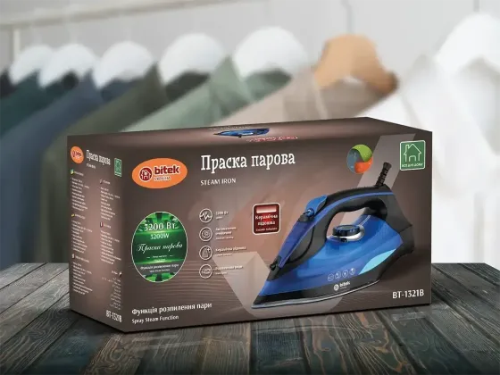 Праска парова з керамічною підошвою 3200Вт BITEK BT-1321B Київ