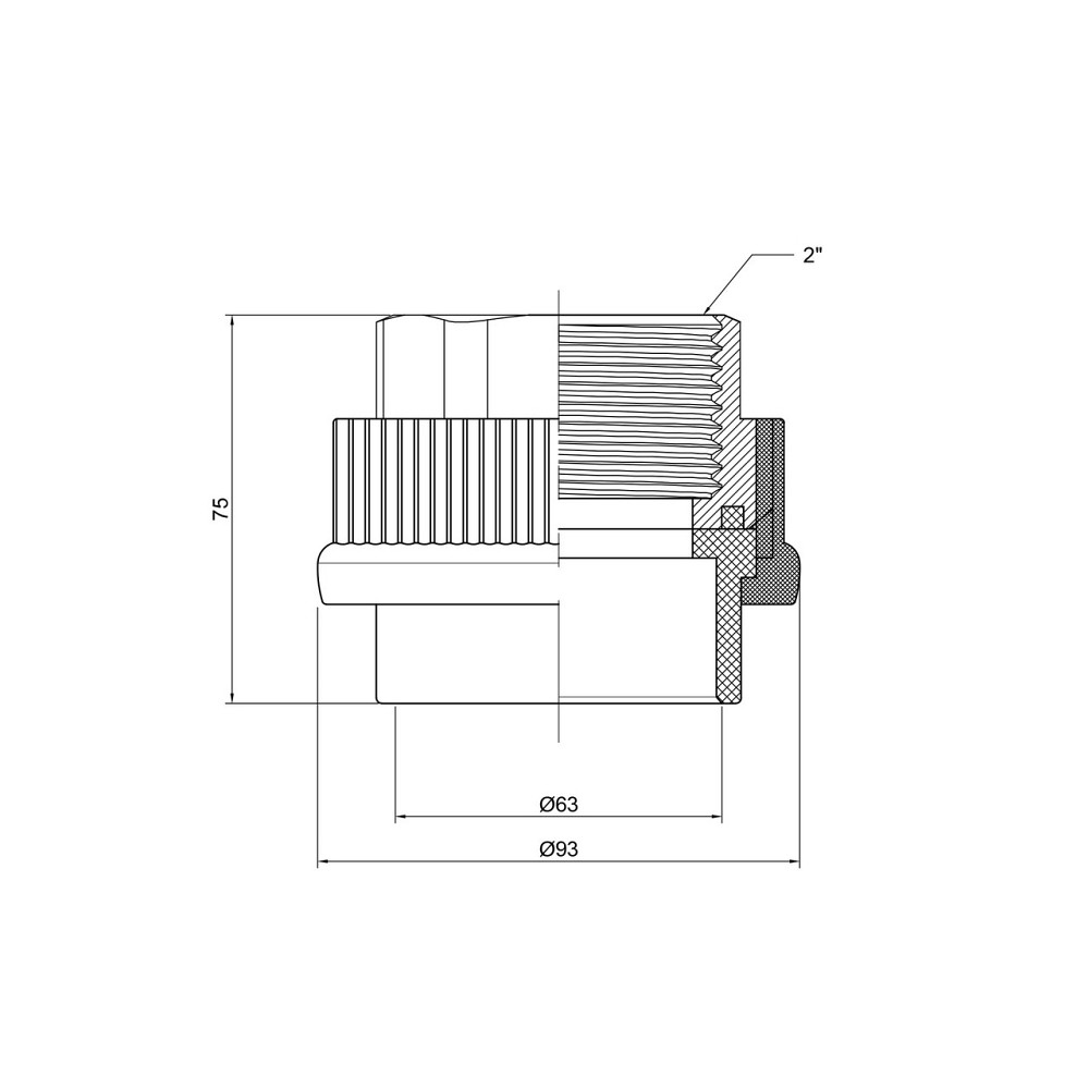 Муфта PPR Thermo Alliance 63х2" ВР Київ - фото 2