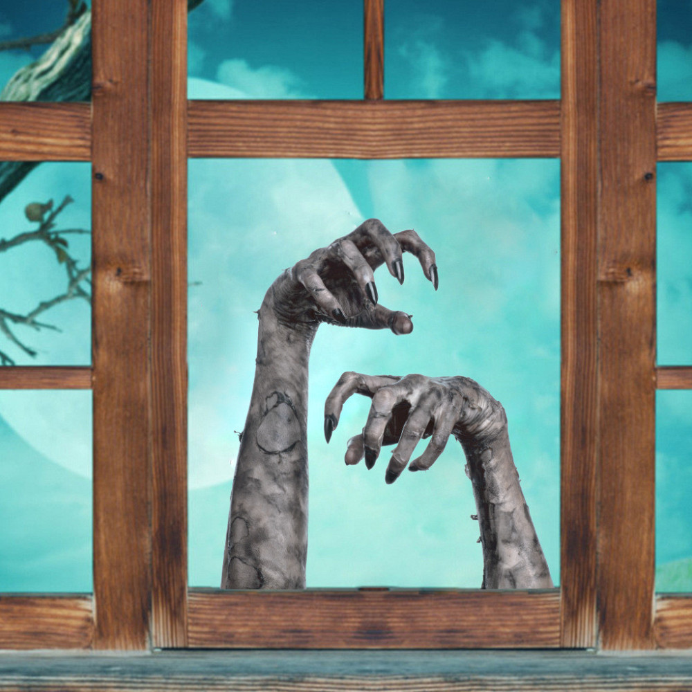 Наклейки для Хэллоуин Руки страшные 20 на 30 см серый Киев - изображение 1