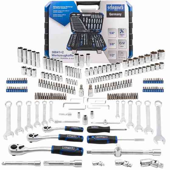 Набор инструментов 216+2пр. 1/4'', 3/8'', 1/2''(6гр.) (4-32мм) SCHEPPACH SCH-38841+2 Одесса