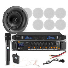 Колонка  Profesjonalny system głośników sufitowych 8 x 8" FCS8 z zestawem mikrofonów bezprzewodowych Київ - фото 1