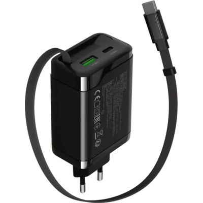 Зарядное устройство Canyon 1xUSB-C PD65W + 1xUSB QC3.0 + cable USB-C to USB-C black (CNS-CURC65ACB) Винница - изображение 8