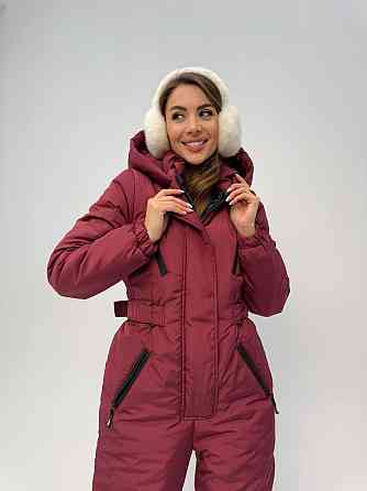 Женский теплый комбинезон из плащёвки на синтепоне Бордовый, 42/44 Одесса
