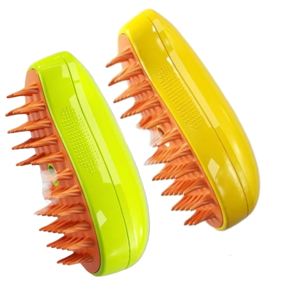 Щетка расческа с парой для вычесывания животных Желтая / Зеленая Киев