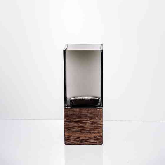 Ваза для квітів квадратна скляна 8×8×20 (см) декоративна HP-19-160-1 Коломыя