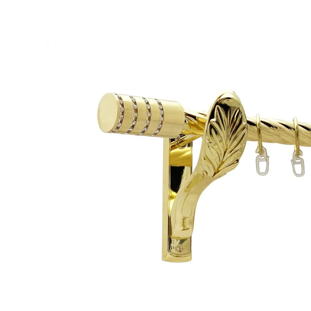 Карниз Orvit Барамелла металевий однорядний ретро скручена труба кільце металеве Золото 25 мм 240 см (00-00021737) Львів - фото 1