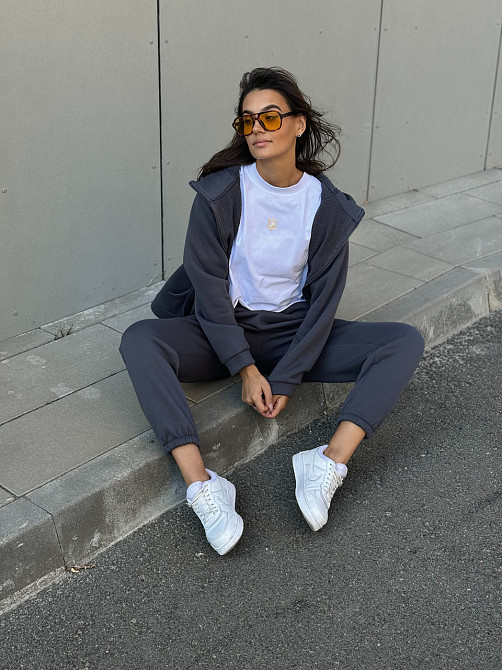 Женский спортивный костюм на флисе Графитовый 42/44 Харьков - изображение 3