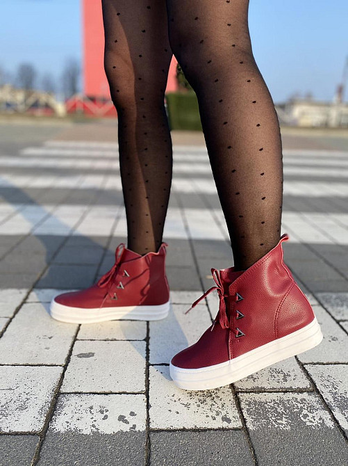 Черевики жіночі EA-2990 бордові еко-шкіра весна-осінь 39р.-24,5см. 40р.-25см. (1352) Коломыя - изображение 9