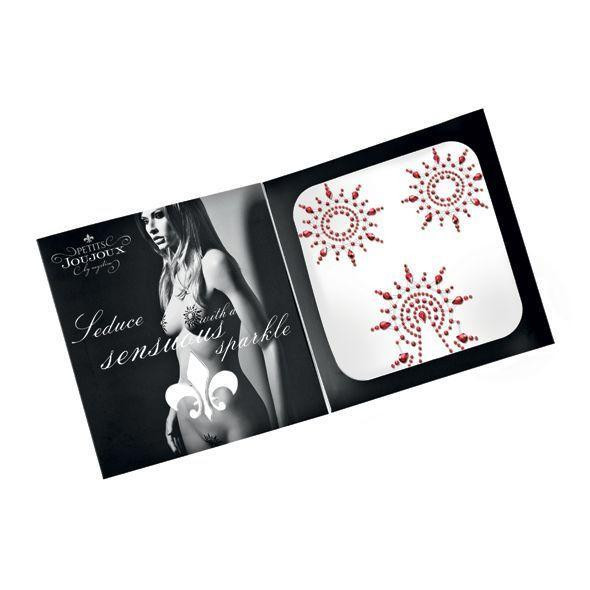Пэстис из кристаллов Petits Joujoux Gloria set of 3 - Red, украшение на грудь и вульву Sex Aura Киев - изображение 3