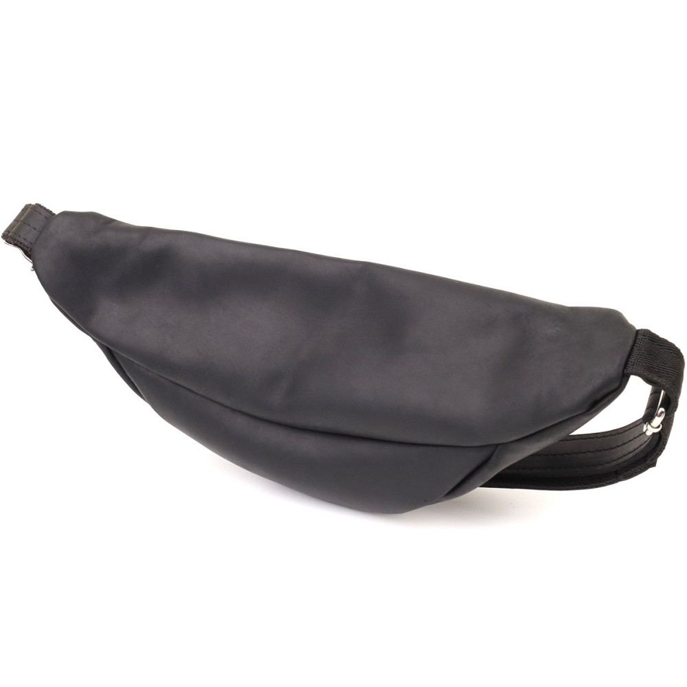 Надежная сумка бананка для мужчин из винтажной натуральной кожи Shvigel 23138 Черный Киев - изображение 10