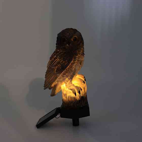 Садовий світильник на сонячній батареї 15,5см, "Сова", Коричневий / Газонний ліхтар / Вуличний ліхтар у вигляді сови Київ