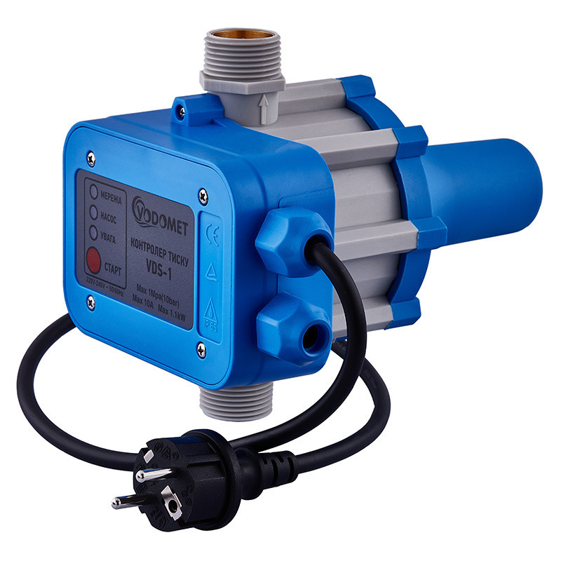 Контролер тиску Vodomet VDS-1 електронний для насоса 1,1кВт,1", з кабелем (VO4200) Київ - фото 7
