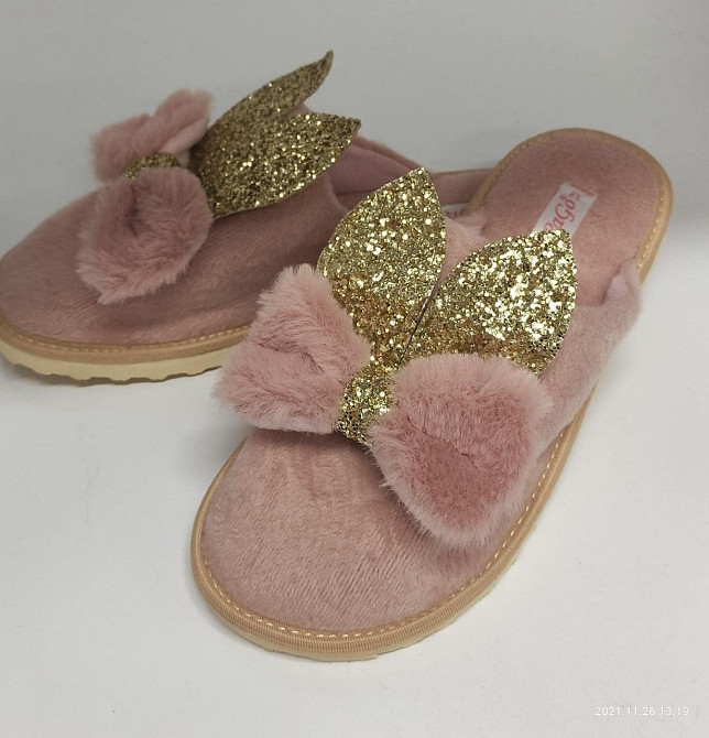 Хатні капці, кімнатні жіночі кролики з блискучими вушками. пудра. , 36 - 42 розмір 42 Одеса - фото 1