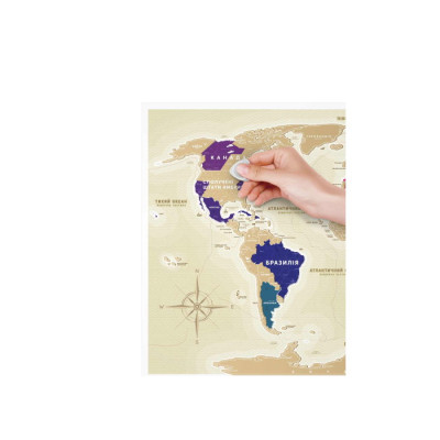 Скретч карта 1DEA.me Travel Map Gold World українська (13001) Вінниця - фото 2