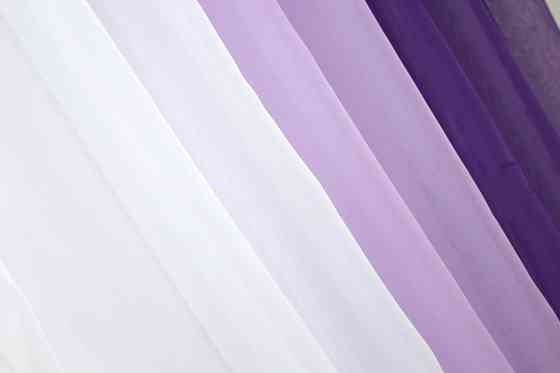 Кухонні штори VR-Textil № 054к комбіновані фіолетовий з бузковим і білим 400х170 см (50-571) Київ