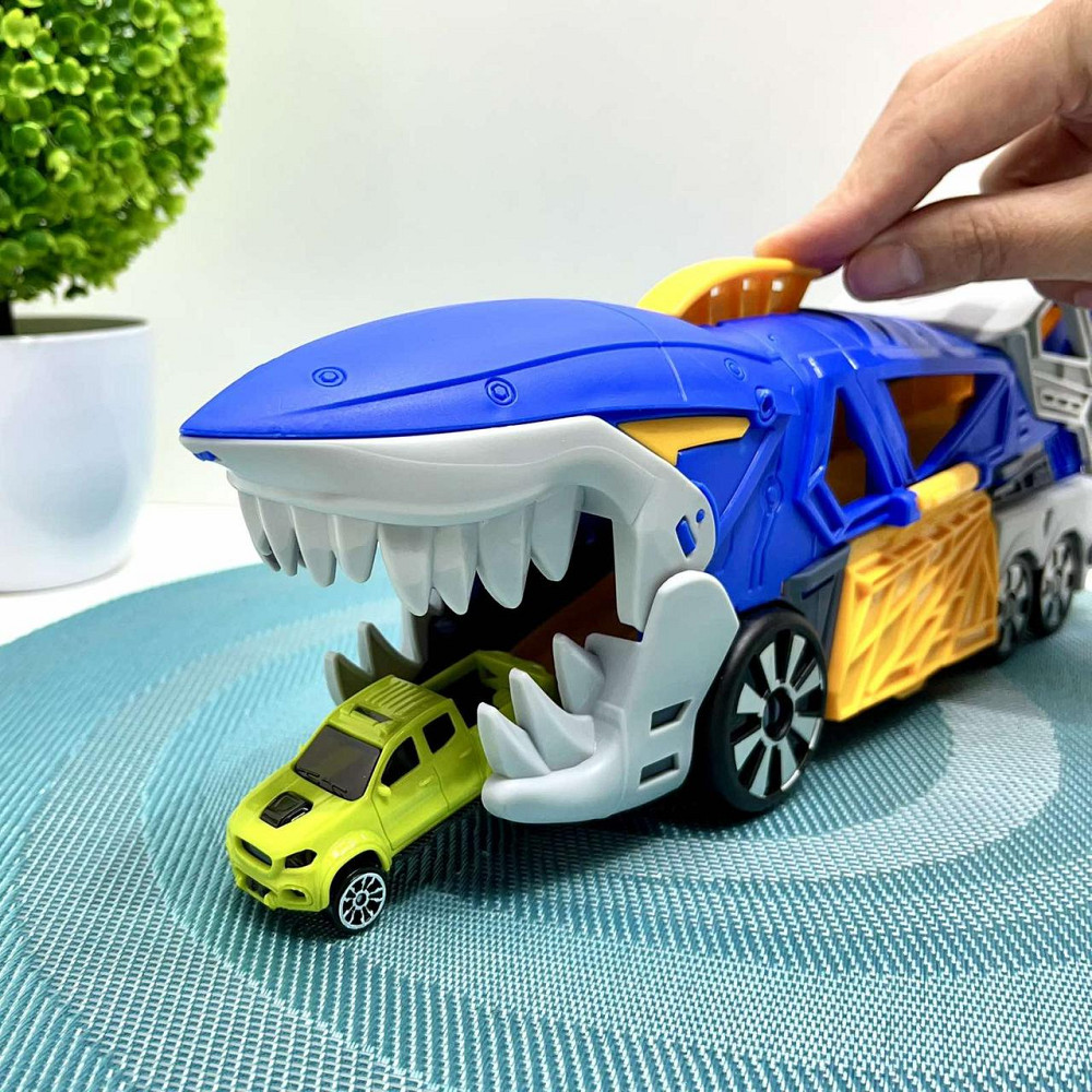 Трейлер у вигляді акули з набором машинок 2шт Синій (P932-A) Чернигов - изображение 10