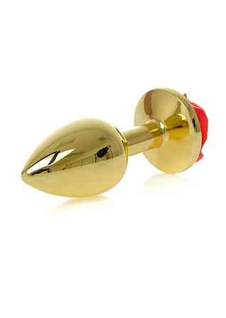 Анальная металлическая пробка Plug-Jewellery Gold PLUG ROSE-Red Sex Aura Киев