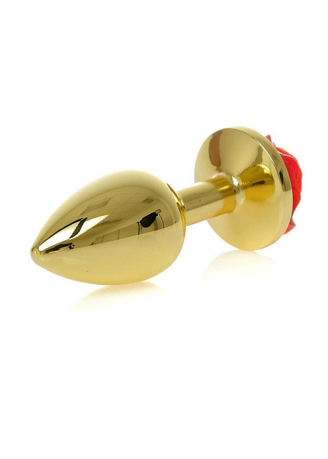 Анальная металлическая пробка Plug-Jewellery Gold PLUG ROSE-Red Sex Aura Киев - изображение 3