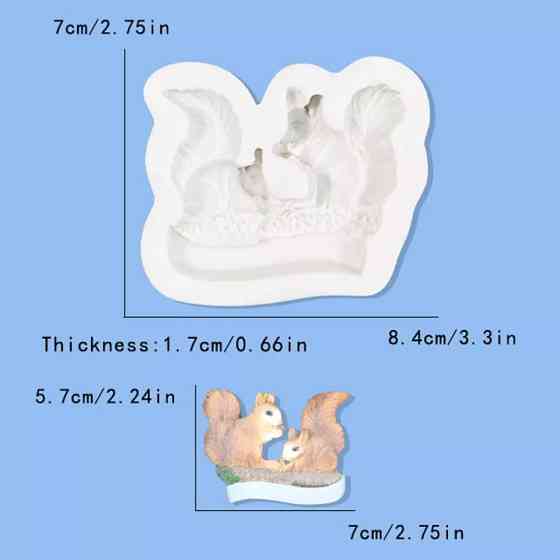 Молд силиконовый Белки 70 на 84 мм серый Киев