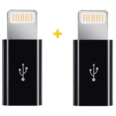Перехідник MicroUSB to Lightning AC-030 2 pcs XoKo (XK-AC030-BK2) Вінниця - фото 1