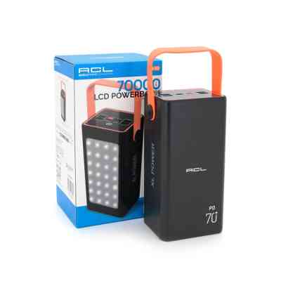 Батарея універсальна ACL 70000mAh, PD/22.5W, USB, Type C, ліхтар, Black/White (PW-52 / 34002) Вінниця