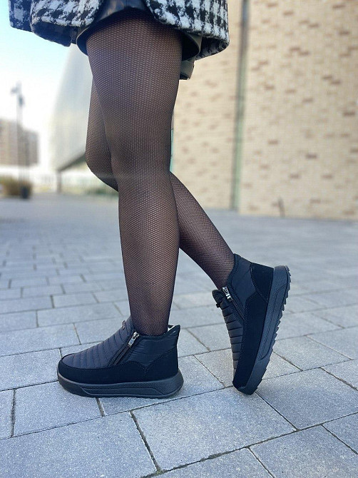 Прогресс Дутіки жіночі Progress чорні плащівка зимові (5301) Коломия - фото 8