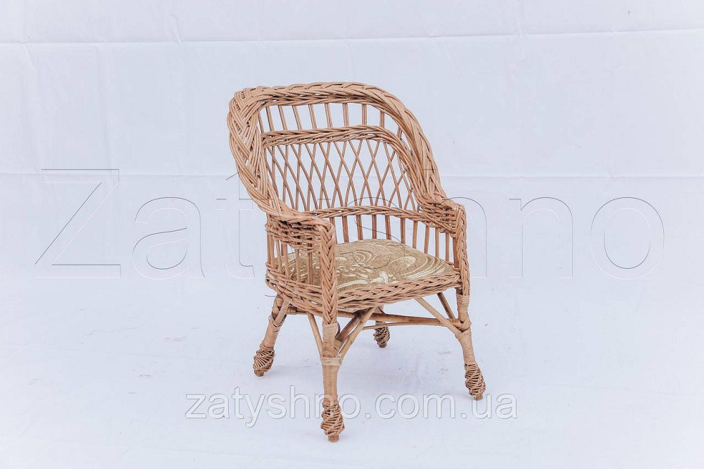 Кресло плетеное с мягкой сидушкой детское | кресло плетеное для дачи | кресло с мягкой сидушкой Киев - изображение 2