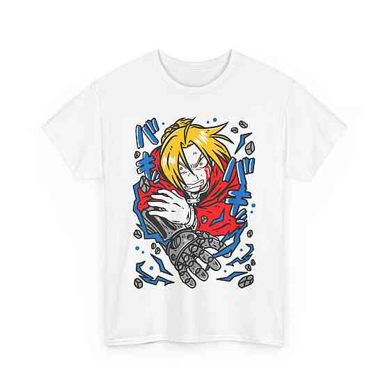 Футболка з аніме принтом Сталевий алхімік оверсайз (S/M/L) Чорний AnimeJ0544 Дніпро