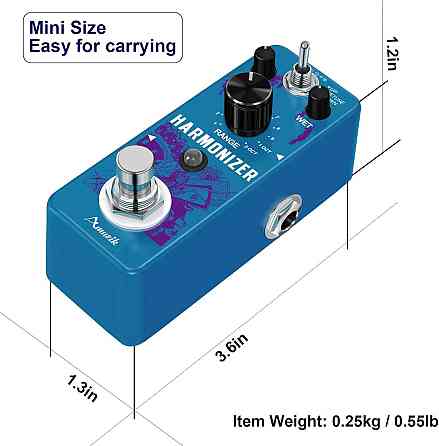 Гитарная педаль Rowin LEF-3807 Harmonizer Pitch Shifter для гитары и баса, Detune, ±2 октавы, True Bypass, 32-bit DSP Киев