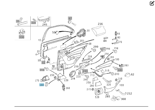 Mercedes-Benz  A2207300674 Вставка попільнички задніх правих дверей S-class short W220 S-class long V220 Одеса - фото 2