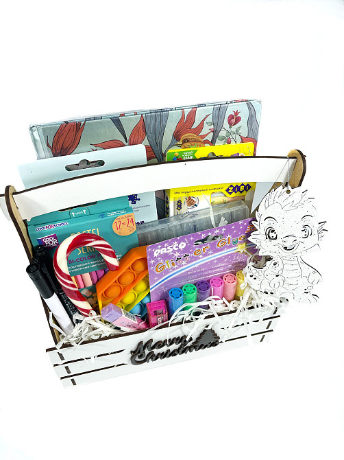 Подарунковий набір для дітей на новий рік, набір для творчості 10 в 1 (маркери, олівці, блокнот та інше) Кам'янець-Подільський - фото 4