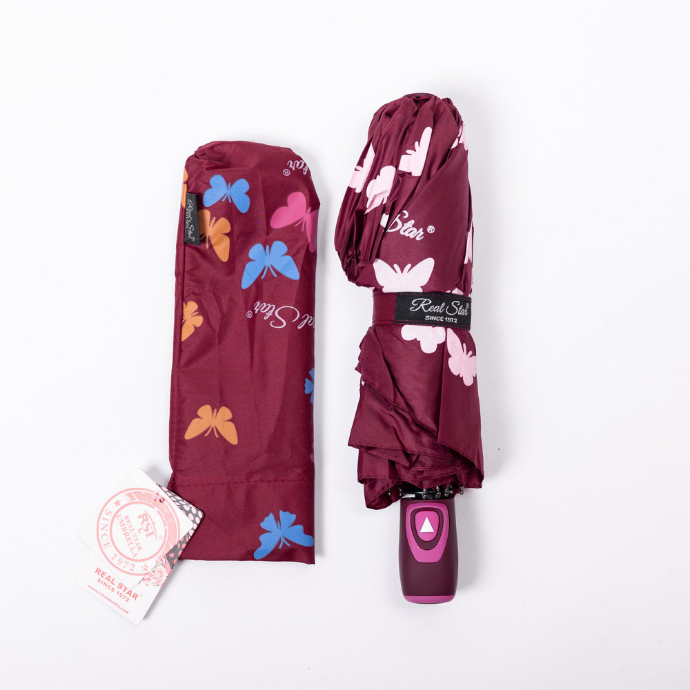 Зонт полуавтомат с принтом прочный из полиэстера диаметр 97 см Красный HP-23-2R Киев - изображение 6